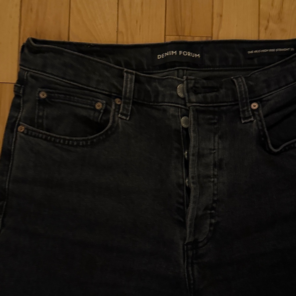 Denim Forum Black Women’s Arlo High Rise Straight Jeans | Size 27